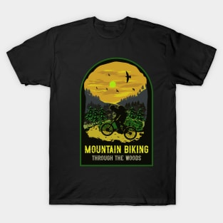 Mountain biking through the woods T-Shirt